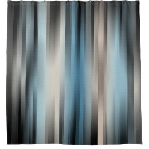Streifen in Blau und Beige Duschvorhang