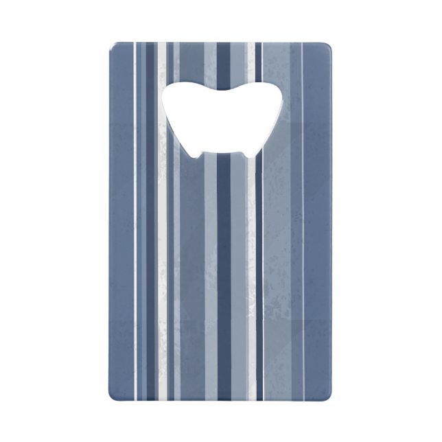 Streifen in Blau und Weiß Geldkarten Flaschenöffner (Vorderseite)