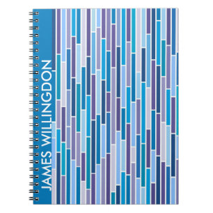 Streifen in blauem Notebook Notizblock