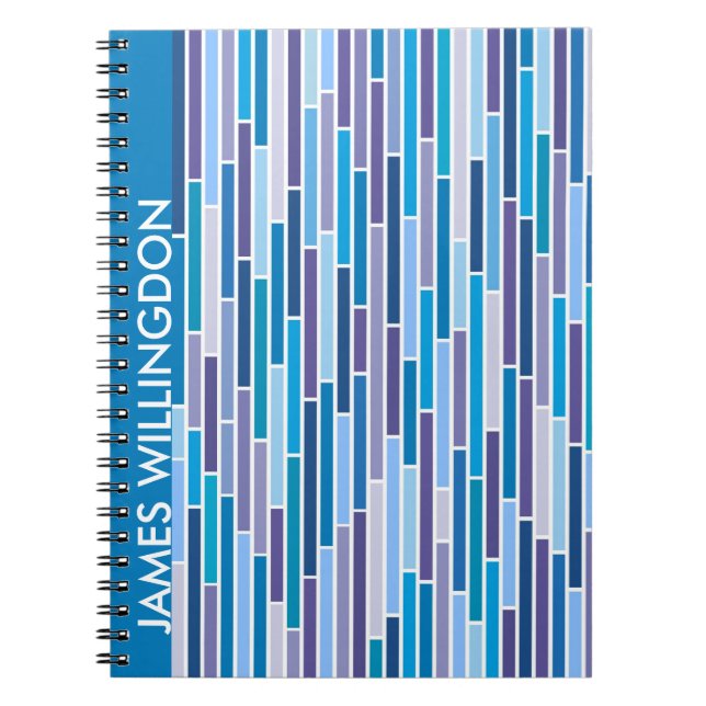 Streifen in blauem Notebook Notizblock (Vorderseite)