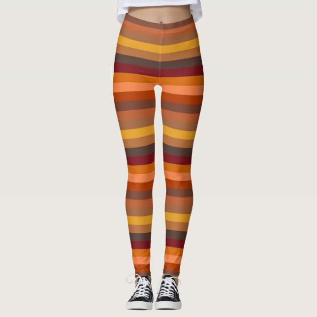Streifen in Braun und Orange Leggings (Vorderseite)