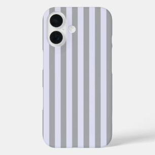 Streifen in Grau und Lavendel iPhone 16 Hülle