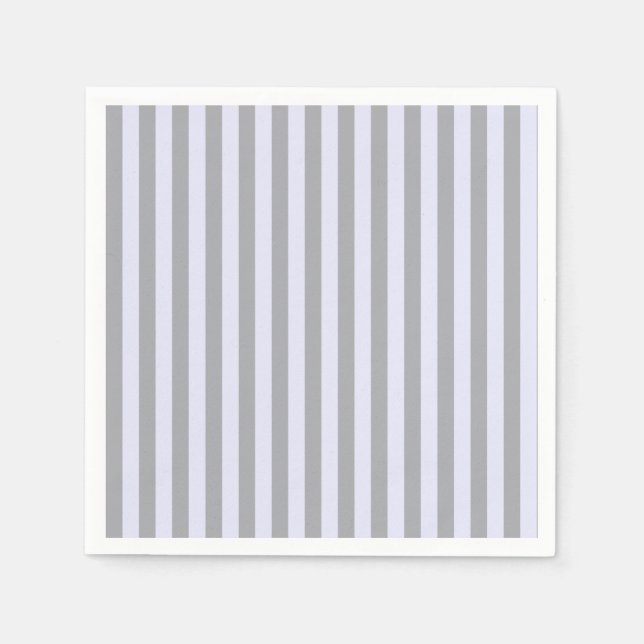 Streifen in Grau und Lavendel Serviette (Vorderseite)