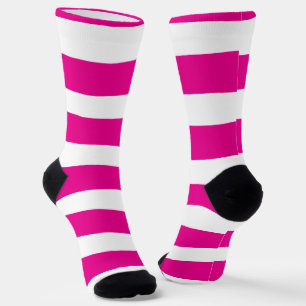 Streifen in Magenta und Weiß Socken