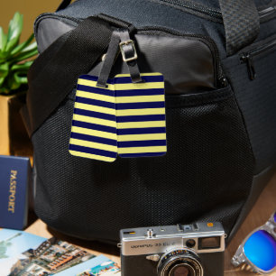 Streifen in Navy Blue und Gelb Gepäckanhänger