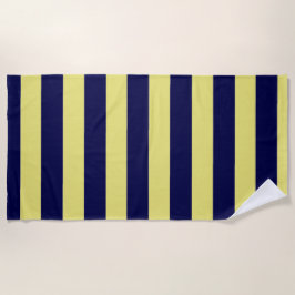 Streifen in Navy Blue und Gelb Strandtuch