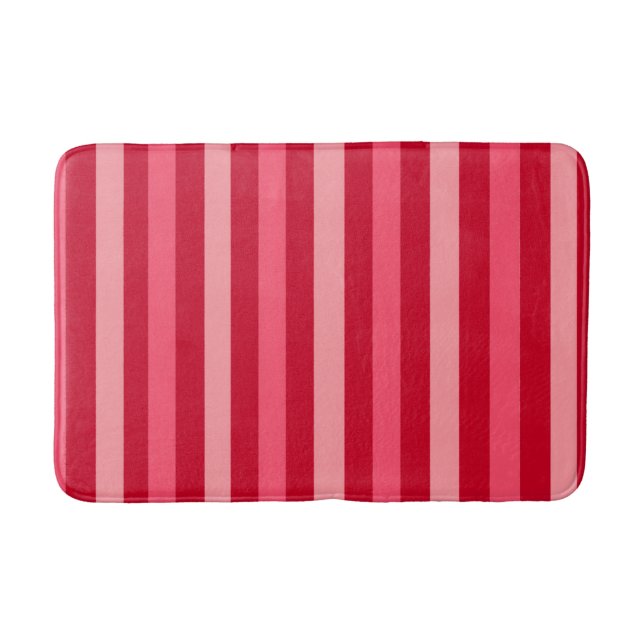 Streifen in Rot und Rosa Badematte (Vorderseite)