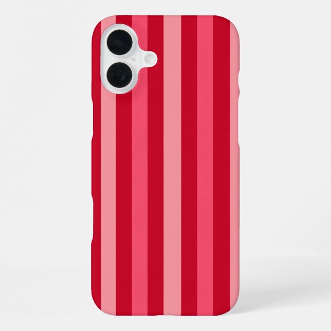 Streifen in Rot und Rosa iPhone Hülle (Rückseite)