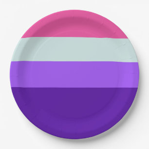 Streifen Indigolische Lila lila rosa: Coole Palett Pappteller