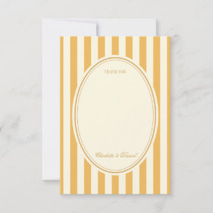 Streifen individuell Senfgelb Hochzeit Dankeskarte