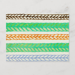Streifen japanisches Holzschnitt Textil Postkarte