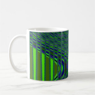 Streifen Kaffeemaschine, blaugrüne Tasse