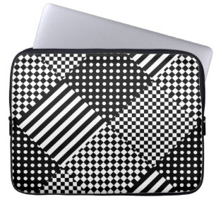 Streifen Karo Harlequin Polka Dots Mixed Design Laptopschutzhülle