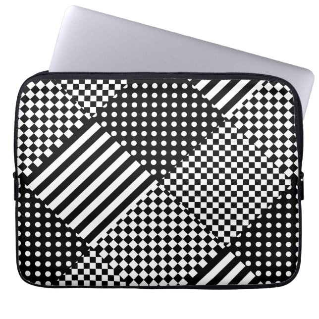 Streifen Karo Harlequin Polka Dots Mixed Design Laptopschutzhülle (Vorderseite)