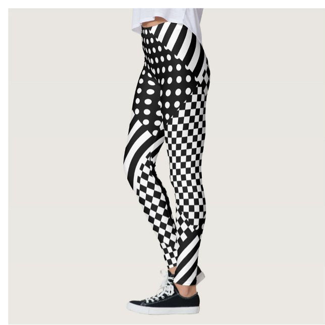 Streifen Karo Harlequin Polka Dots Mixed Design Leggings (Von Creator hochgeladen)