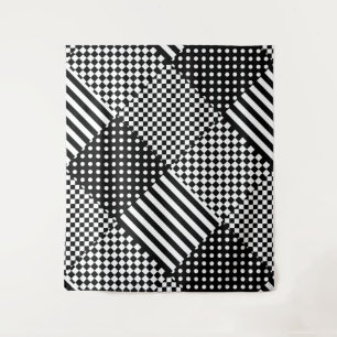 Streifen Karo Harlequin Polka Dots Mixed Design Wandteppich