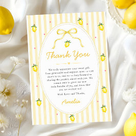 Streifen-Limonen-Baby-Shower-Dankeskarten