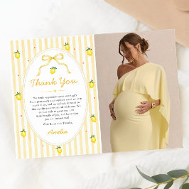 Streifen-Limonen-Baby-Shower-Foto-Dankeskarten
