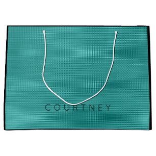 Streifen-Linien Schwarz-aquamariner abstrakter Große Geschenktüte