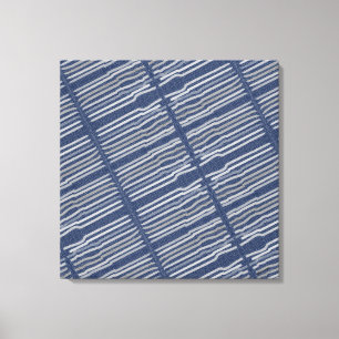 Streifen mit Attitude Gray Blue White Leinwanddruck