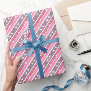Streifen mit Kreise und Ringen im Retrostil Geschenkpapier
