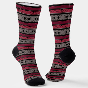 Streifen mit Kreise und Ringen im Retrostil Socken