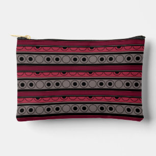 Streifen mit Kreise und Ringen im Retrostil Zubehörtasche