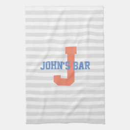 Streifen mit Monogramm-Bar-Tuch Geschirrtuch