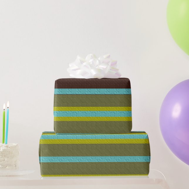 Streifen mit Muster  Geschenkpapier (Partygeschenke)