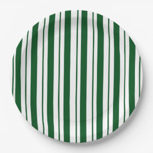 Streifen mit weißer und grüner Candy Cane Pappteller