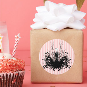 Streifen Mode Diva wirbeln Runder Aufkleber