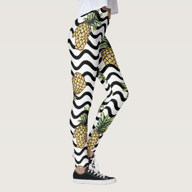 Streifen Muster - Ananas-Leggings Leggings (Rechts)