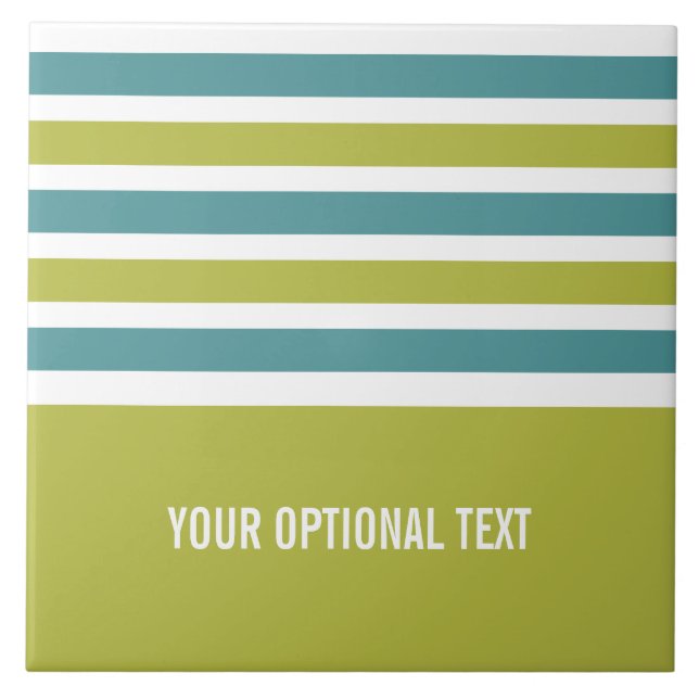 Streifen Muster benutzerdefinierte Monogramm-Flies Fliese (Vorderseite)