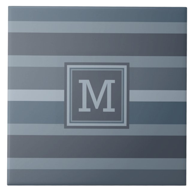 Streifen Muster benutzerdefinierte Monogramm-Flies Fliese (Vorderseite)