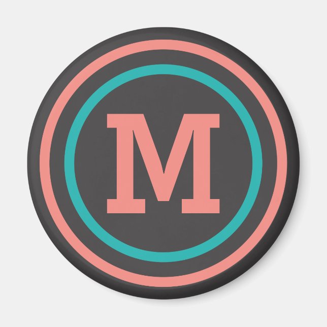 Streifen Muster benutzerdefinierte Monogramm-Magne Magnet (Vorne)