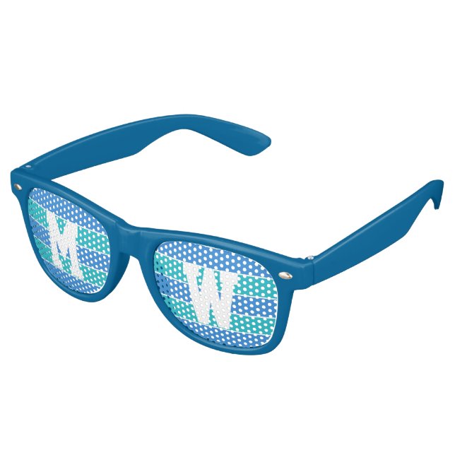 Streifen Muster benutzerdefinierte Monogramm-Party Sonnenbrille (Schrägansicht)
