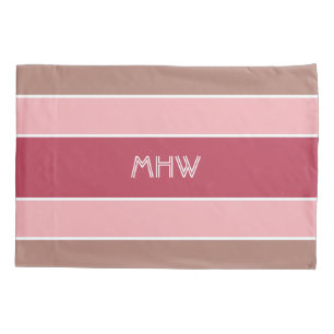 Streifen Muster benutzerdefinierte Monogramm-Pillo Kissenbezug