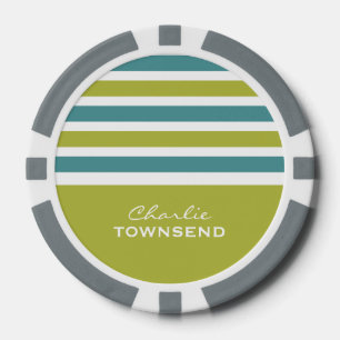 Streifen Muster benutzerdefinierte Monogramm-Poker Pokerchips