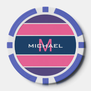 Streifen Muster benutzerdefinierte Monogramm-Poker Pokerchips