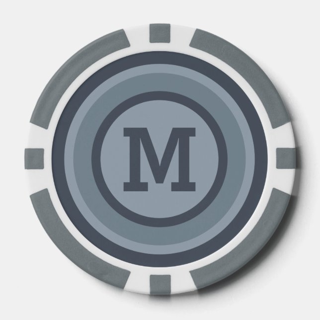 Streifen Muster benutzerdefinierte Monogramm-Poker Pokerchips (Vorderseite)