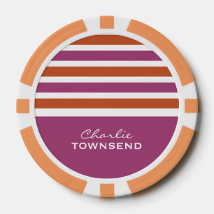 Streifen Muster benutzerdefinierte Monogramm-Poker Pokerchips