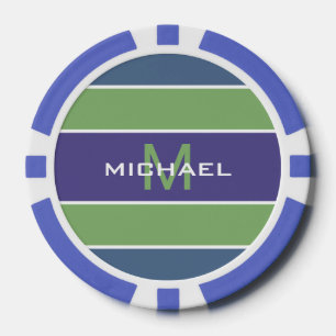 Streifen Muster benutzerdefinierte Monogramm-Poker Pokerchips