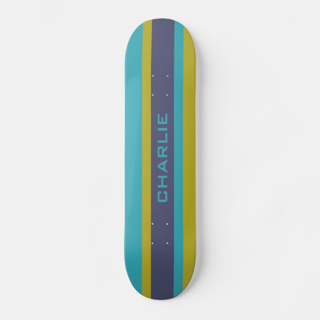 Streifen Muster benutzerdefinierte Monogramm-Skate Skateboard (Vorderseite)