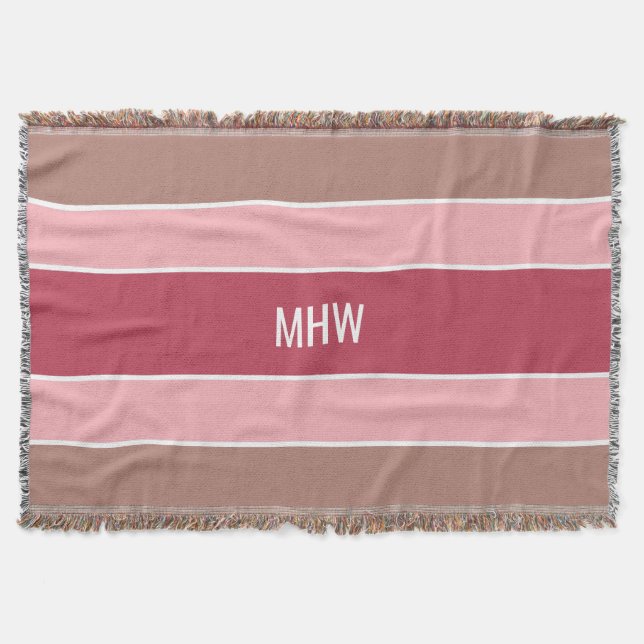 Streifen Muster benutzerdefinierte Monogramm-Werft Decke (Vorderseite)