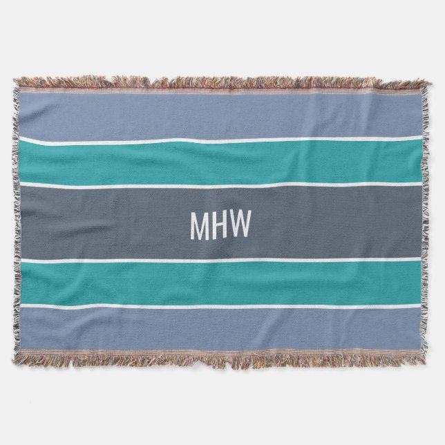 Streifen Muster benutzerdefinierte Monogramm-Werft Decke (Vorderseite)