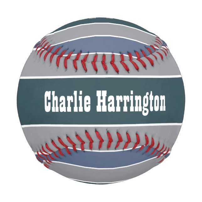 Streifen Muster benutzerdefiniertes Monogramm-Base Baseball (Vorderseite)