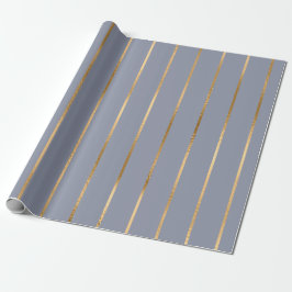Streifen Muster Blau Gold Geschenkpapier