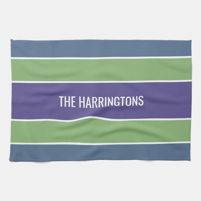 Streifen Muster individuelle Name Handtuch (Horizontal)