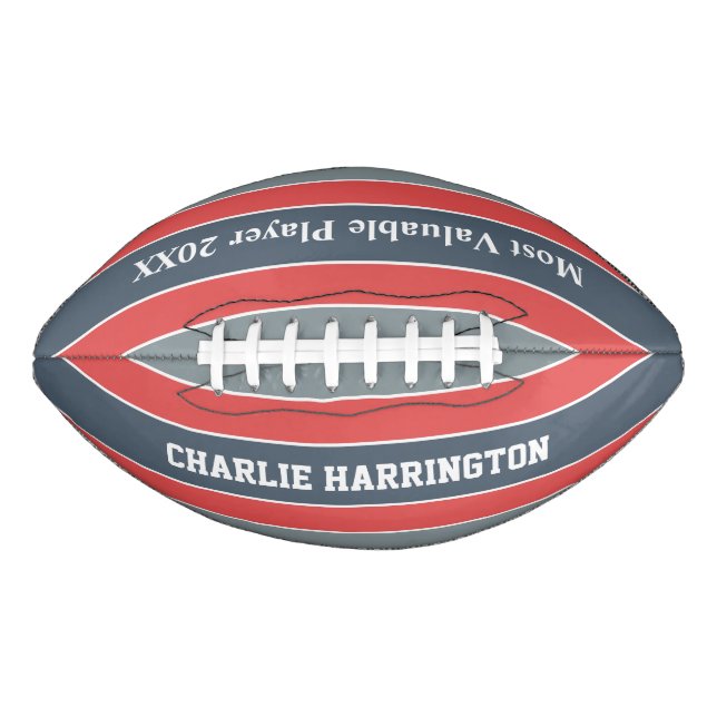 Streifen Muster individuelle Name- und Textfußball Football (Vorderseite)