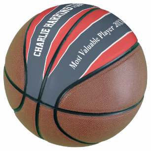 Streifen-Muster-individueller Name u. Basketball